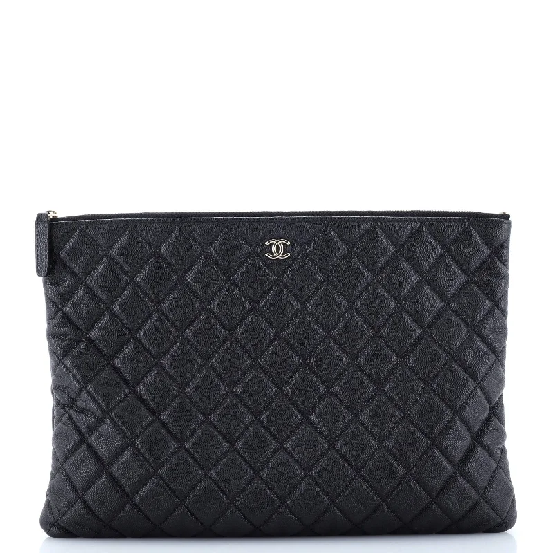 Women's Embroidered Silk Evening Bag in Navy for WeddingsO Case Clutch Quilted Caviar Large