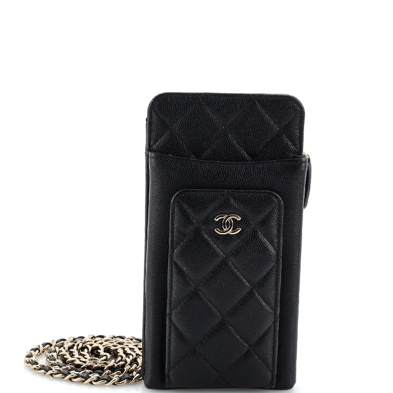 Women's Crossbody Bag with Chain Strap in Gold for a Glamorous TouchO Phone Holder Crossbody Bag Quilted Caviar