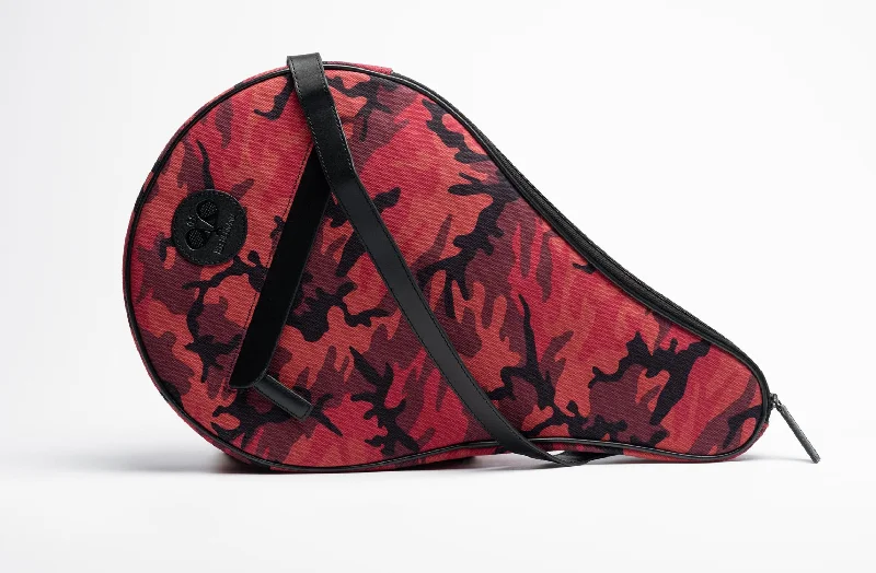 Waterproof Canvas Messenger Bag for Commuting in All WeatherPadel Case Red Camouflage