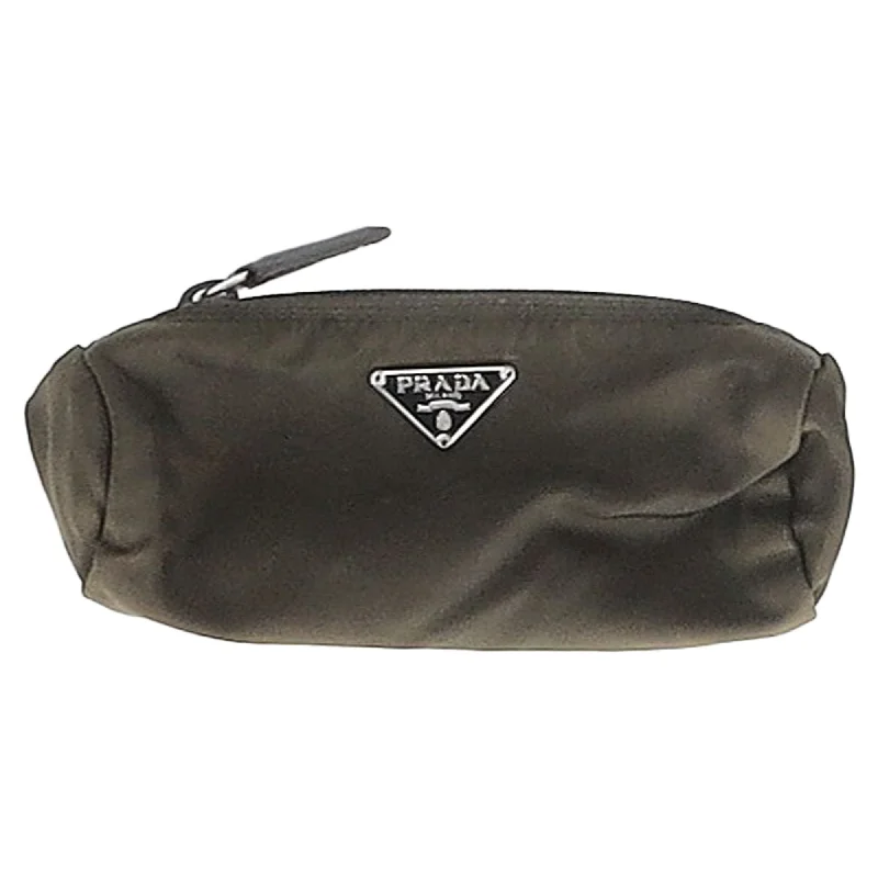 Women's Metallic Leather Clutch in Rose Gold for Valentine's DatePrada Re-Nylon Triangle-Logo Pouch in Olive Green Nylon