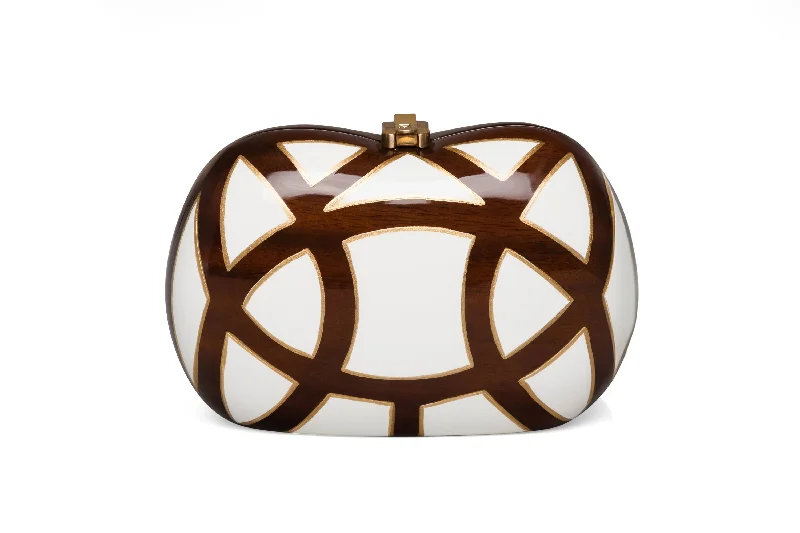 Geometric - Patterned PVC Evening Bag in Multicolor for Trendy Nights OutRamesses Clutch Brilliant White