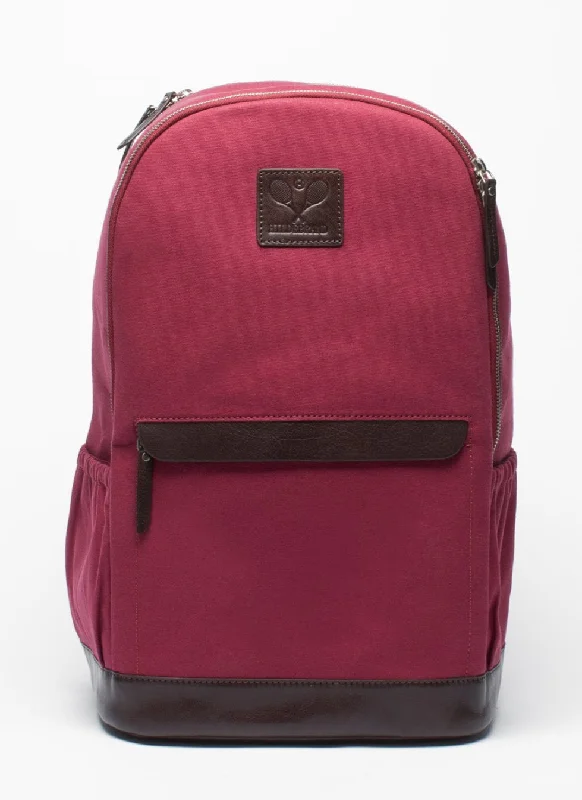 Small Canvas Crossbody Bag with Zipper Pocket for Travel EssentialsTennis Back Pack Burgundy