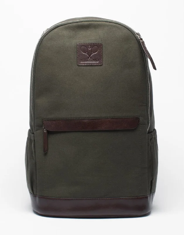 Military - Inspired Canvas Rucksack for Outdoor AdventuresTennis Back Pack Green