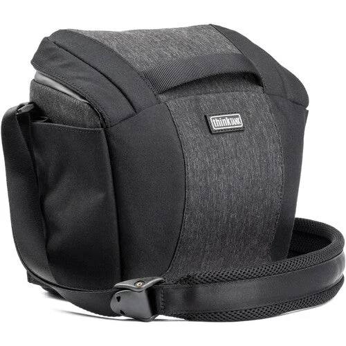 Leather Shoulder Bag with Magnetic Closure in Black for Quick AccessThinktank SpeedTop 10 - Graphite