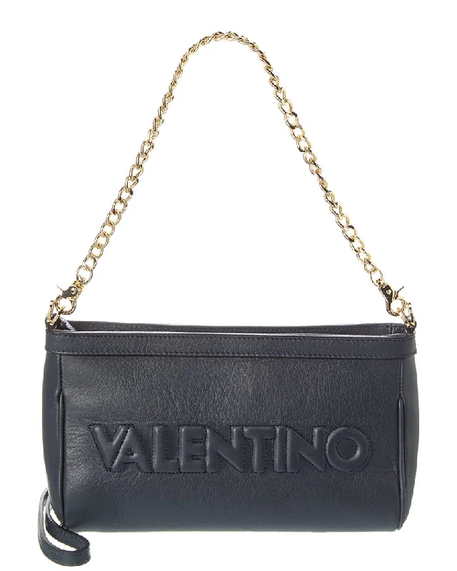 Metallic Shoulder Bag in Gold for Special OccasionsValentino by Mario Valentino Celia Embossed Leather Shoulder Bag