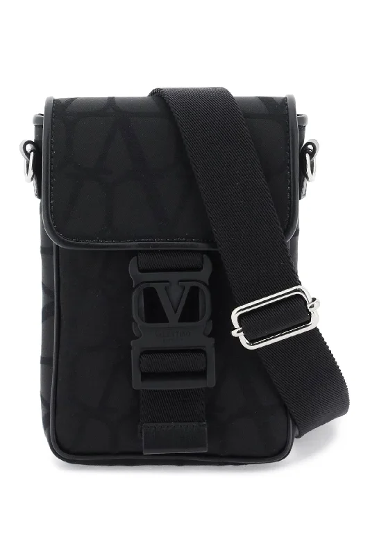 Women's Crossbody Bag with RFID - Blocking Pocket in Black for Safe TravelValentino Garavani Black Iconographe Mini Crossbody Bag