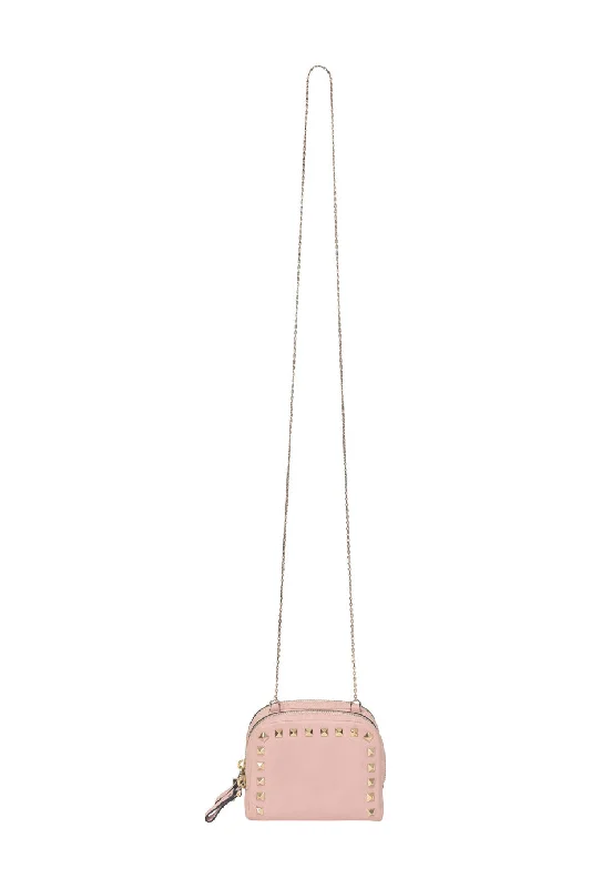 Suede Shoulder Bag in Pink with Tassel Accents for Casual Outings[WB6831] Valentino Garavani | Cross-Body Bag