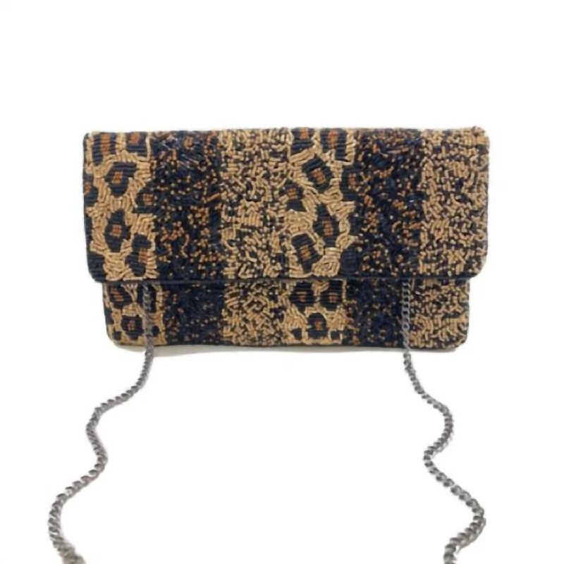 Floral - Printed Satin Clutch in Pink for Spring GalasWomen's Beaded Leopard Clutch In Brown