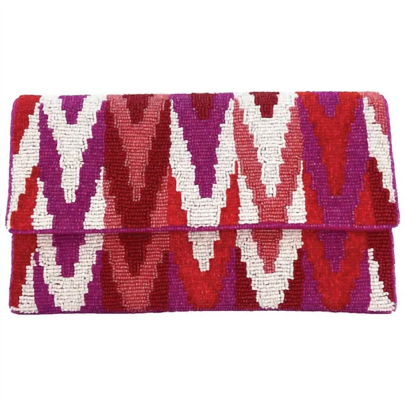 Women's Lizard - Print Clutch in Brown for a Chic LookWomen's Obsession Chevron Beaded Clutch In Pink