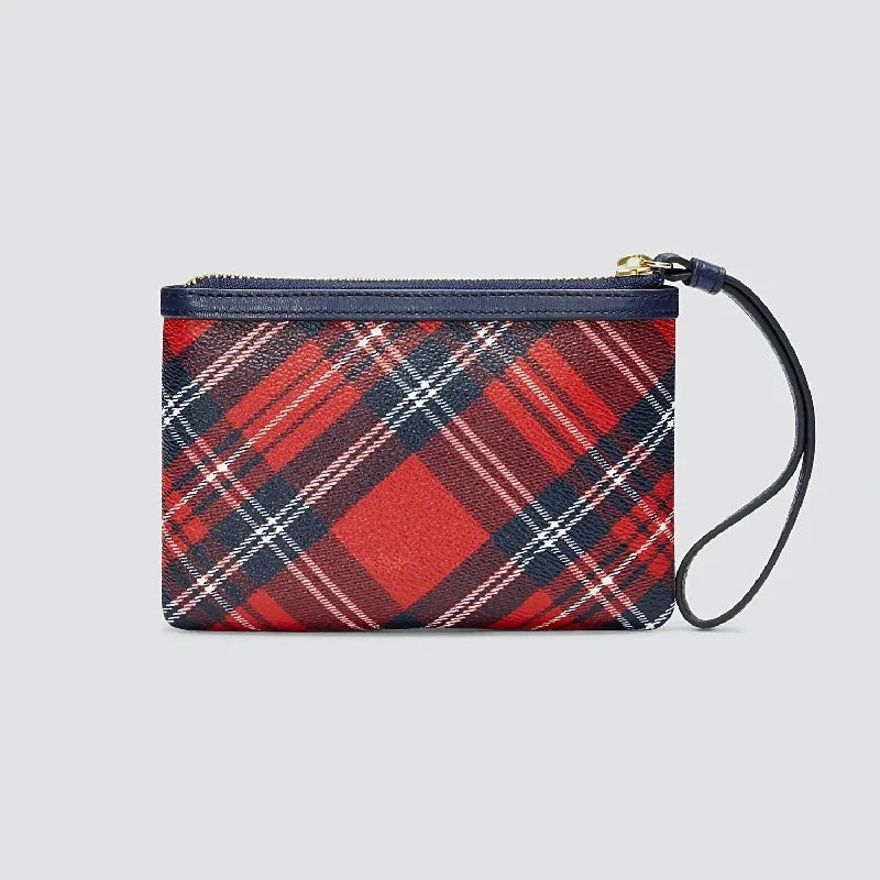 Women's Embroidered Silk Evening Bag in Navy for WeddingsWomen's Plaid Wristlet In Haute Red