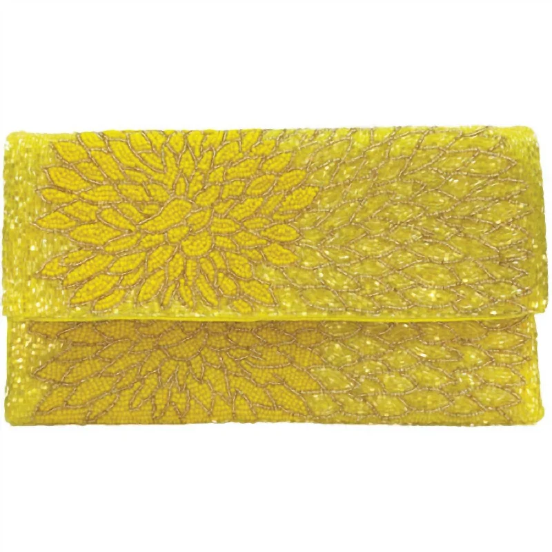 Geometric - Patterned PVC Evening Bag in Multicolor for Trendy Nights OutWomen's Sunny Days Ahead Beaded Clutch In Yellow