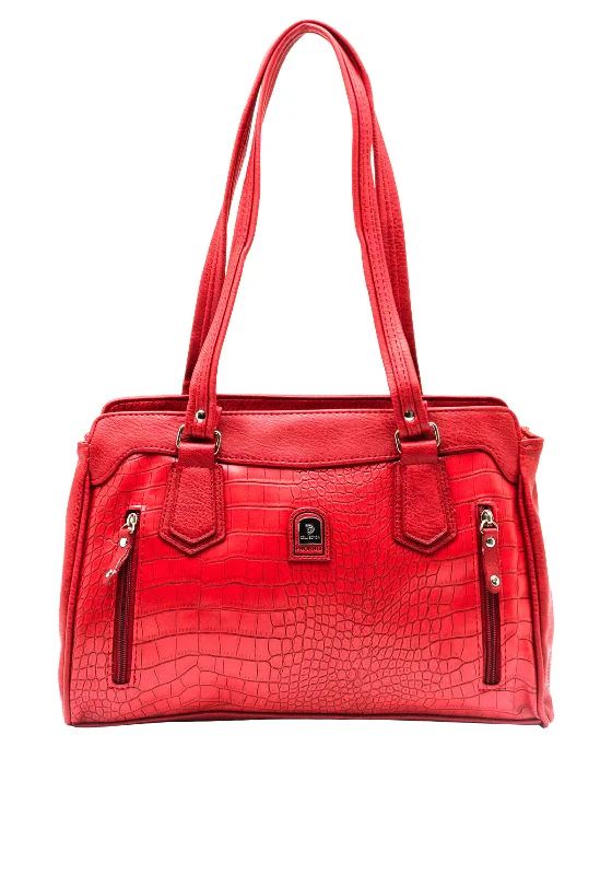 Shoulder Bag with Chain Strap in Silver for a Trendy AppearanceZen Collection Croc Print Medium Shoulder Bag, Red