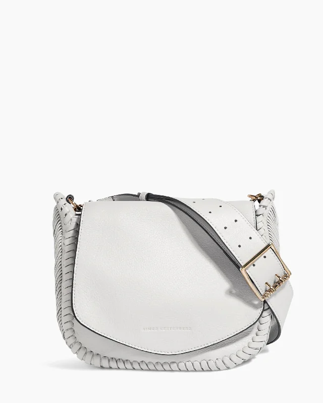 Women's Crossbody Bag with Magnetic Closure in White for Quick AccessAll For Love Saddle Crossbody