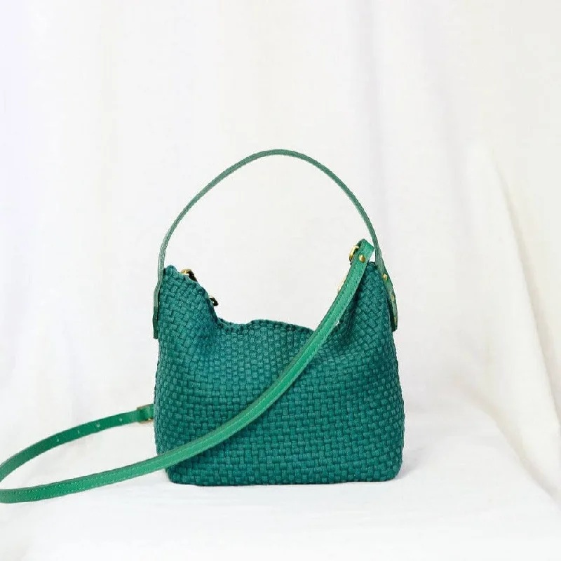 Quilted Leather Crossbody Bag in Cream for a Classic and Elegant AppearanceBuslo Micro Monochrome Green