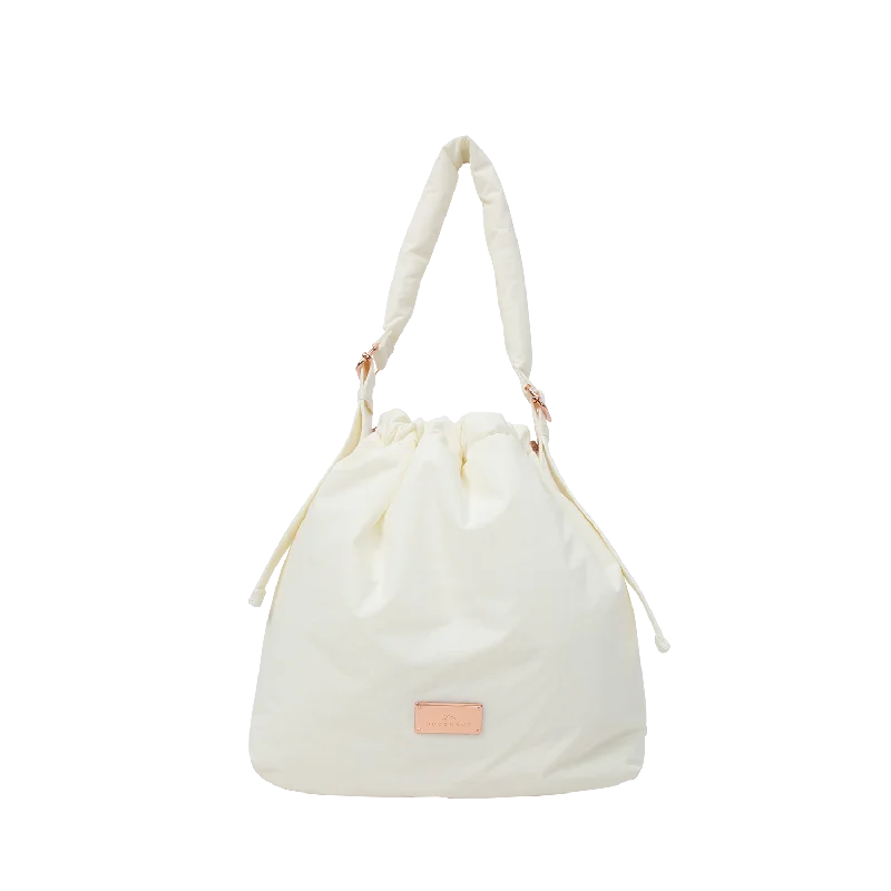 Medium - sized Canvas Crossbody Bag in Beige with Floral Print for Spring OutingsCanele Softies Series Crossbody Bag