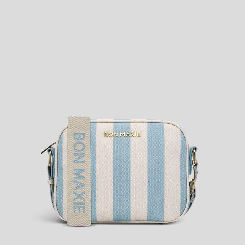 Metallic Crossbody Bag in Silver for New Year's Eve and Special CelebrationsSidekick Crossbody Bag -- Blue Stripe