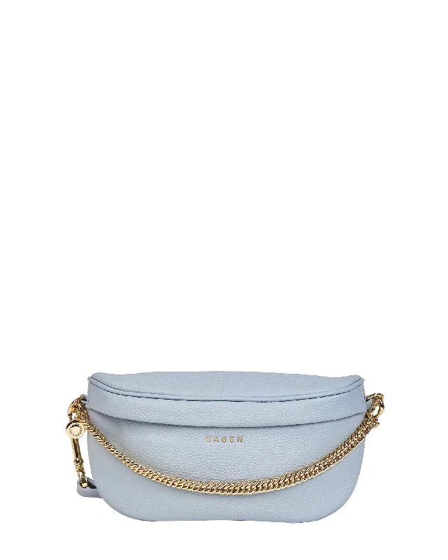 Leather - Trimmed Denim Crossbody Bag in Blue for a Vintage - Inspired LookCleo Crossbody