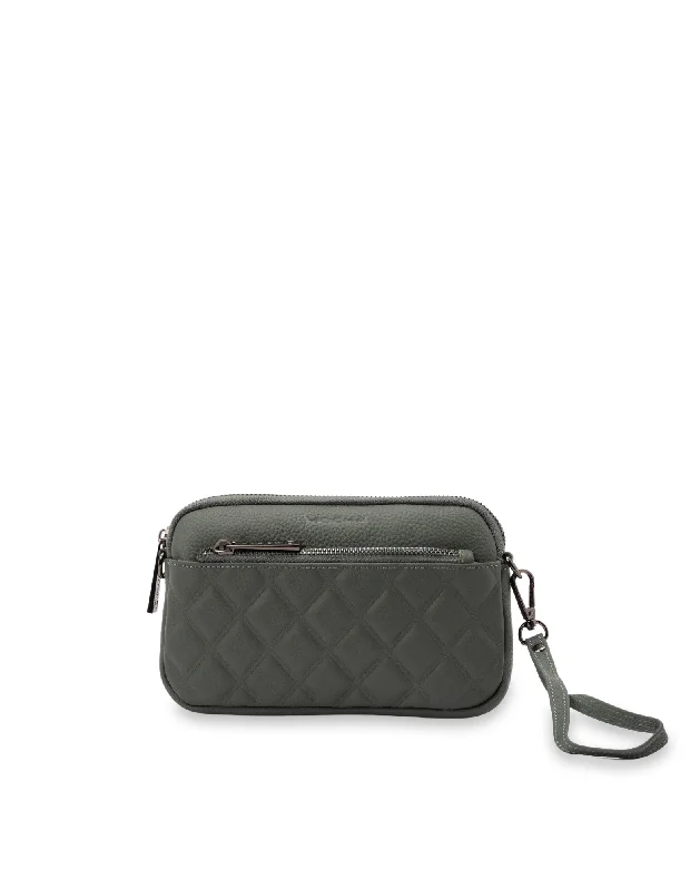 Quilted Leather Crossbody Bag in Cream for a Classic and Elegant AppearanceMocha Rebecca Leather Quilted Crossbody Bag- Sage