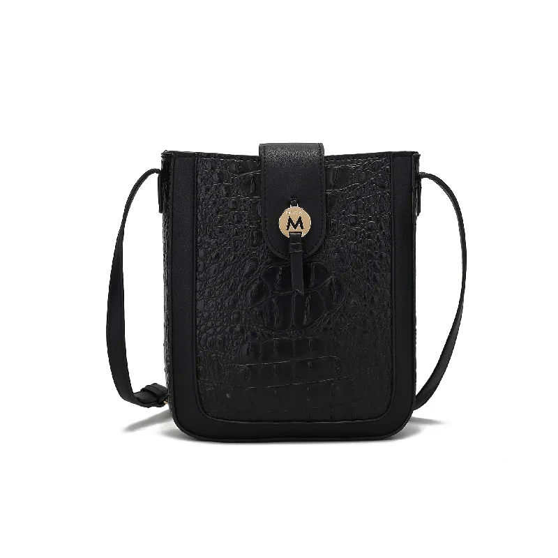 Women's Small Leather Crossbody Bag in Black with Gold Hardware for Evening PartiesMolly Crossbody Bag