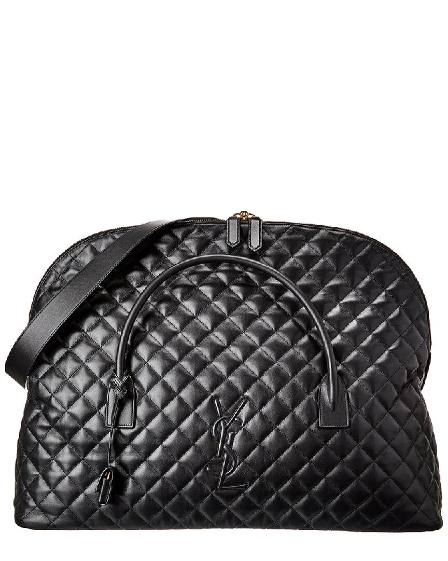 Anti-theft travel messenger bag with RFID-blocking pockets for securitySaint Laurent ES Giant Quilted Leather Travel Bag