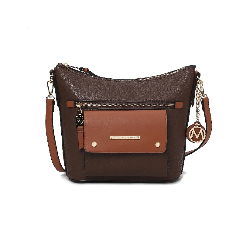 Leather - Trimmed Denim Crossbody Bag in Blue for a Vintage - Inspired LookSerenity Color Block Shoulder Bag